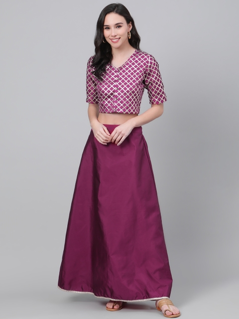 

Readiprint Fashions Purple Ready to Wear Lehenga with Gotta Patti Blouse