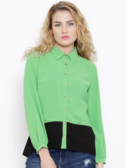 

RARE Green & Black Colourblocked Shirt