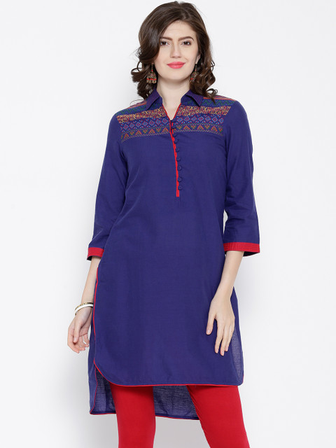 

BIBA Blue High-Low Kurta