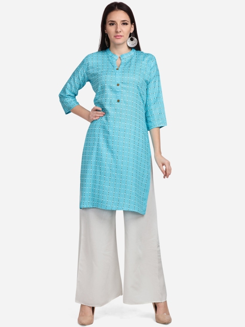 

SHAVYA Women Blue & Beige Printed Kurta with Palazzos