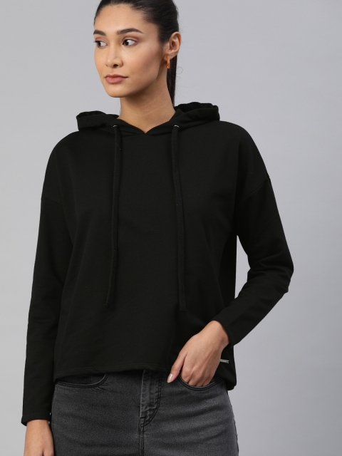 

Van Heusen Woman Women Black Solid Hooded Sweatshirt