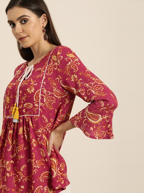 

all About You Women Red & Yellow Printed Kurti
