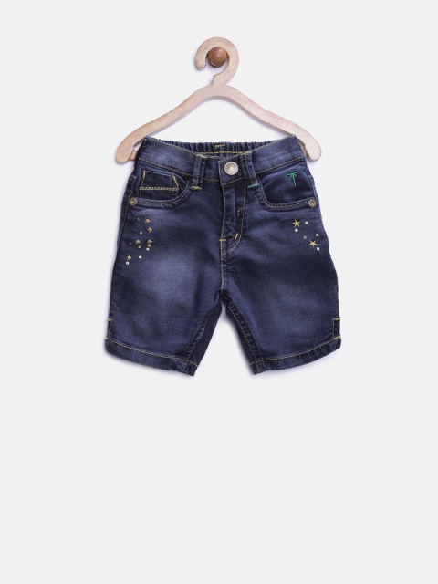 

Palm Tree by Gini & Jony Girls Navy Washed Denim Shorts, Navy blue