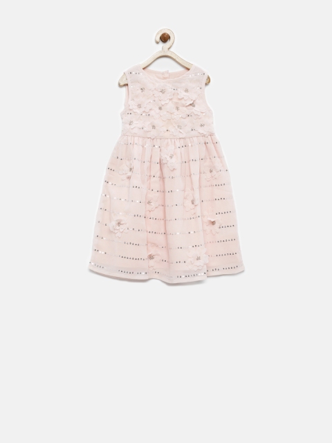 

Gini & Jony Girls Pink Sequinned Fit & Flare Dress