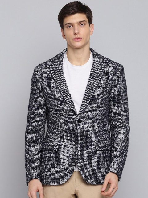 

Antony Morato Men Black & White Self-Design Single-Breasted Blazer