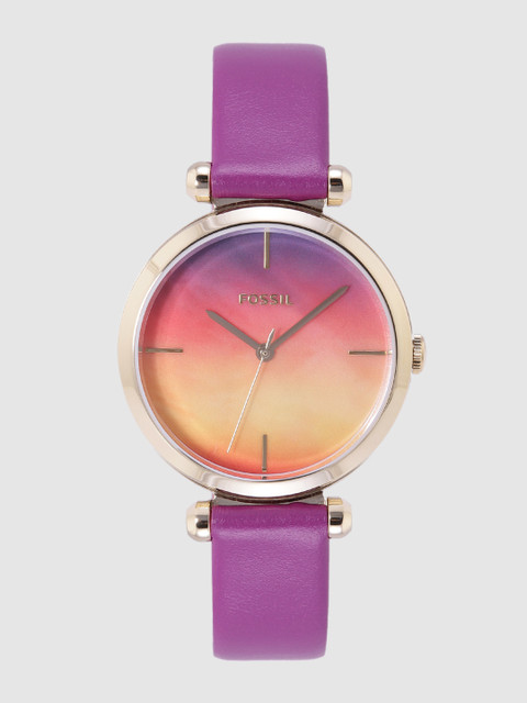 

Fossil Women Purple & Orange Ombre Effect Analogue Watch BQ3624