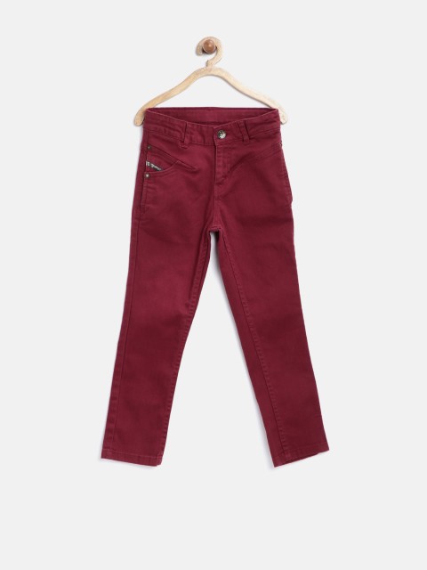 

Gini & Jony Boys Maroon Slim Fit Jeans