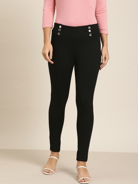 

all about you Woman's Black Solid Jeggings