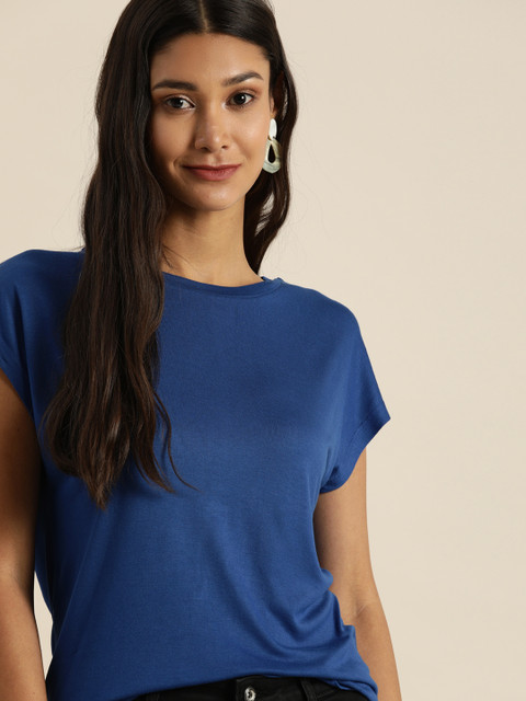 

all about you Women Blue Extended Sleeves T-shirt