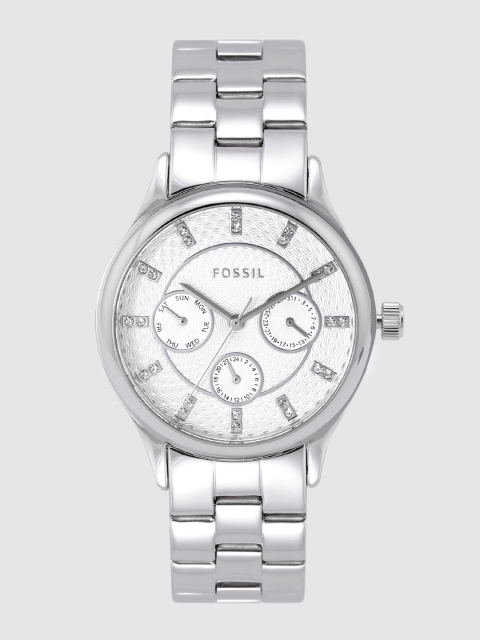 

Fossil Women Silver-Toned Textured Analogue Watch BQ1560