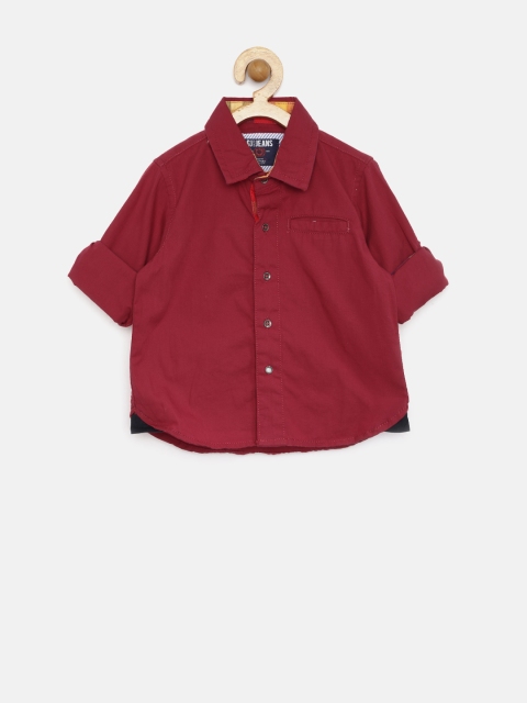 

GJ Unltd Jeans by Gini & Jony Boys Maroon Printed Shirt