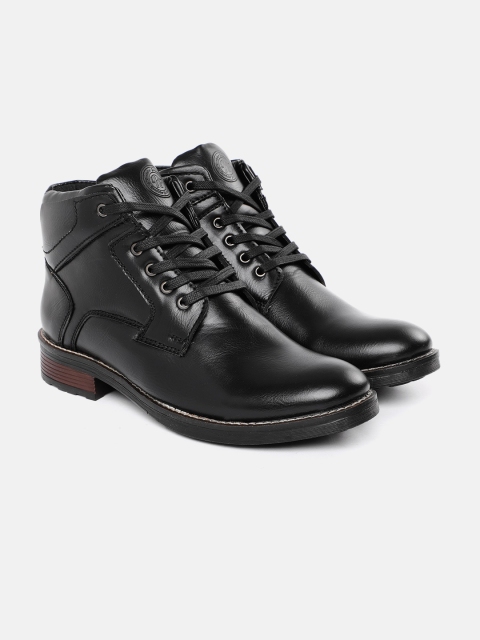 

The Roadster Lifestyle Co Men Black Solid Flat Boots