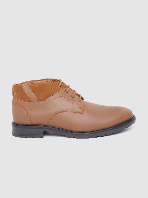 

Roadster Men Brown Solid Mid-Top Flat Boots