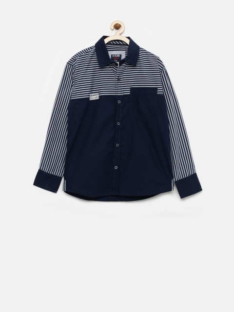 

Gini & Jony Boys Navy Handcrafted Striped Shirt, Navy blue