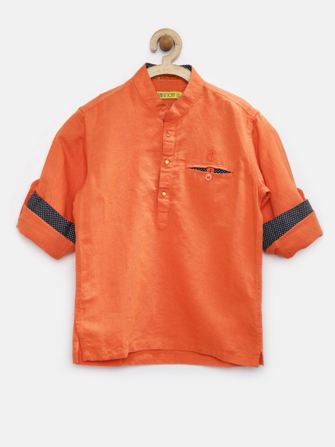 

Gini & Jony Boys Orange Linen Blend Shirt