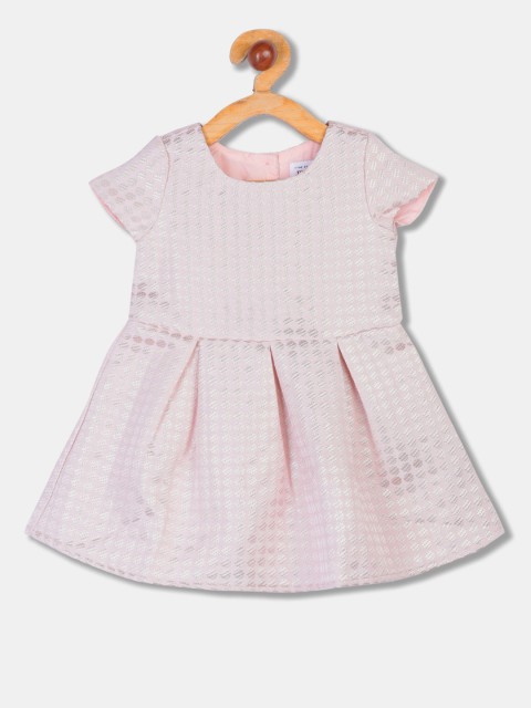 

The Childrens Place Girls Pink Checked Fit and Flare Dress