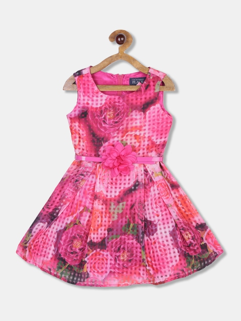 

The Childrens Place Girls Pink Printed Fit and Flare Dress