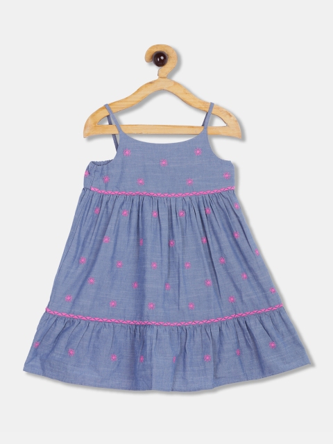 

The Childrens Place Girls Blue Printed A-Line Dress