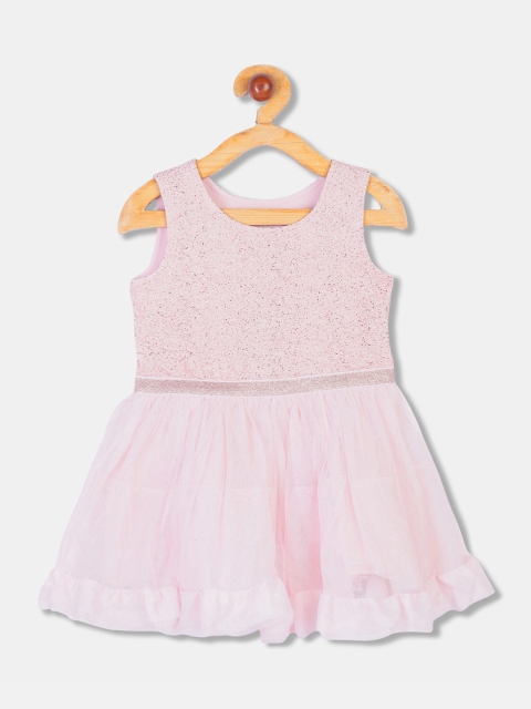 

The Childrens Place Girls Pink Embellished Fit and Flare Dress