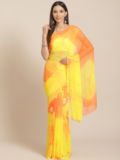 

Chokhi Bandhani Orange & Yellow Dyed Saree