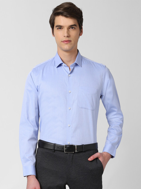 

Peter England Elite Men Blue Regular Fit Self Design Formal Shirt
