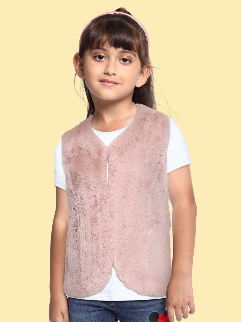 

Marks & Spencer Girls Pink Solid Faux Fur Gilet