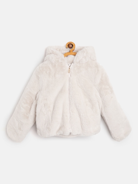 

Marks & Spencer Girls Off-White Solid Hooded Tailored Jacket