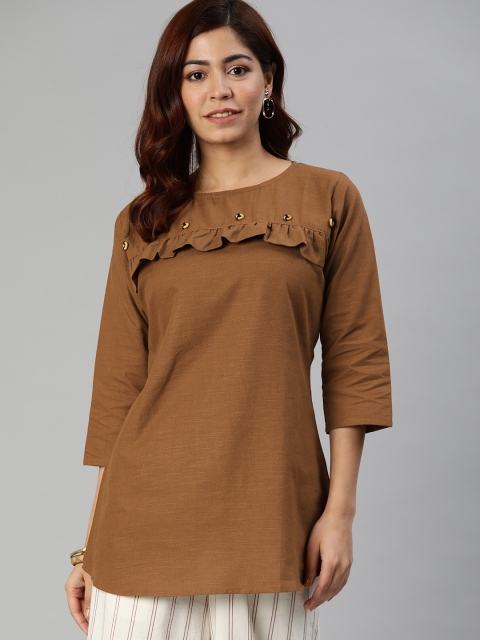 

Shavya Women Coffee Brown Solid Tunic