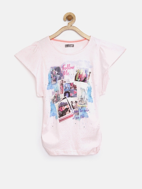 

GJ Unltd Jeans by Gini & Jony Girls Pink Printed Top