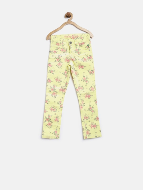 

Palm Tree by Gini & Jony Kids Girls Yellow Floral Print Trousers