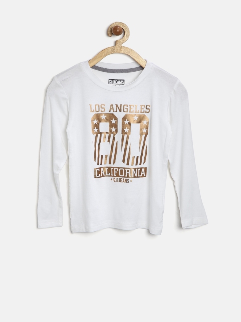 

GJ Unltd Jeans by Gini & Jony Boys White Printed T-shirt