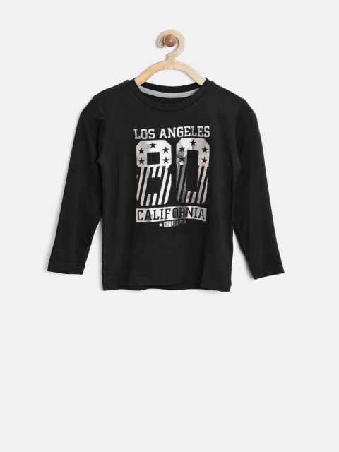 

GJ Unltd Jeans by Gini & Jony Boys Black Printed T-shirt