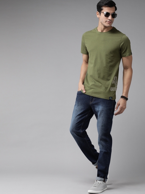 

Roadster Men Olive Green Solid Greenturn Organic Cotton Sustainable T-shirt