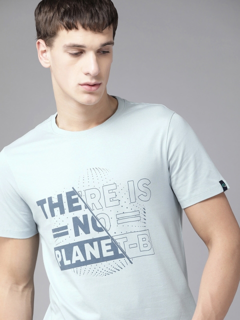

Roadster Men Blue Organic Cotton Printed Round Neck T-shirt