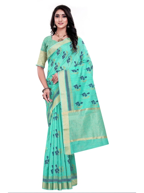 

Mitera Sea Green Liva Woven Design Maheshwari Saree