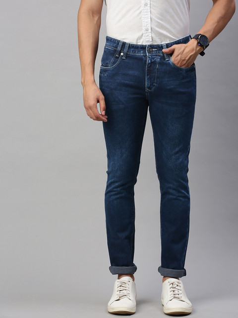 

Louis Philippe Jeans Men Blue Albert Super Slim Fit Low-Rise Light Fade Stretchable Jeans