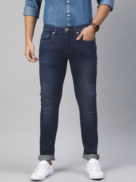 

Louis Philippe Jeans Men Navy Blue Slim Fit Low-Rise Stretchable Jeans
