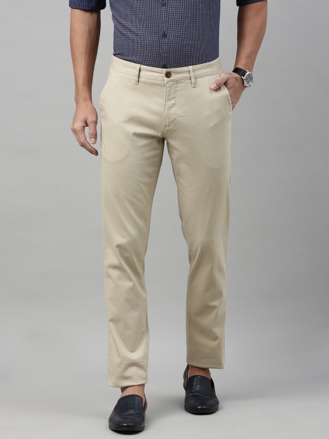 

Louis Philippe Sport Men Beige Slim Fit Self Design Regular Trousers
