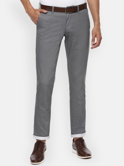 

Louis Philippe Sport Men Grey Slim Fit Self Design Regular Trousers