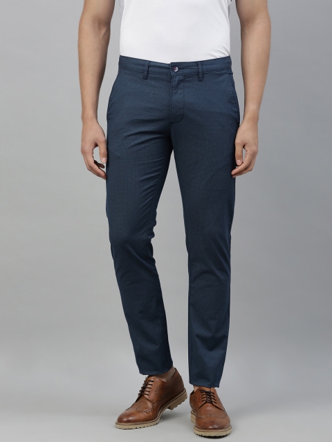 

Louis Philippe Sport Men Navy Blue Slim Fit Self Design Regular Trousers