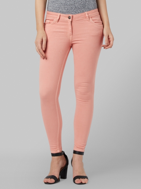 

Park Avenue Woman Pink Skinny Fit Mid-Rise Clean Look Jeans