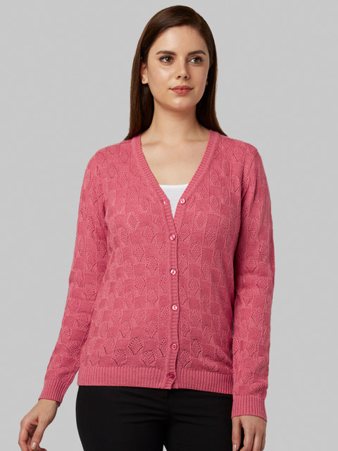 

Park Avenue Woman Pink Self-Design Cardigan