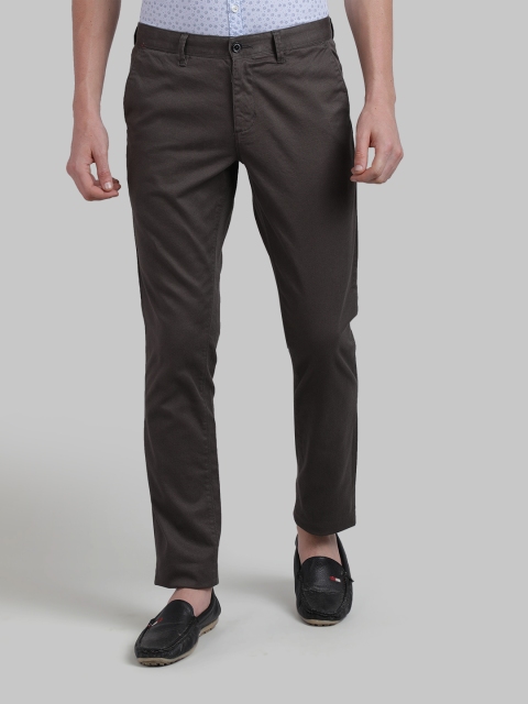 

Parx Men Brown Tapered Fit Solid Regular Trousers