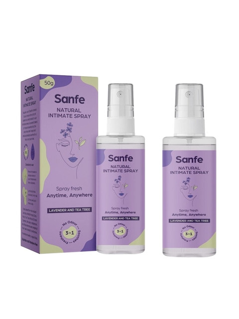 

Sanfe Set of 2 Natural Intimate Spray with Tea Tree and Witch Hazel 50 ml, Purple