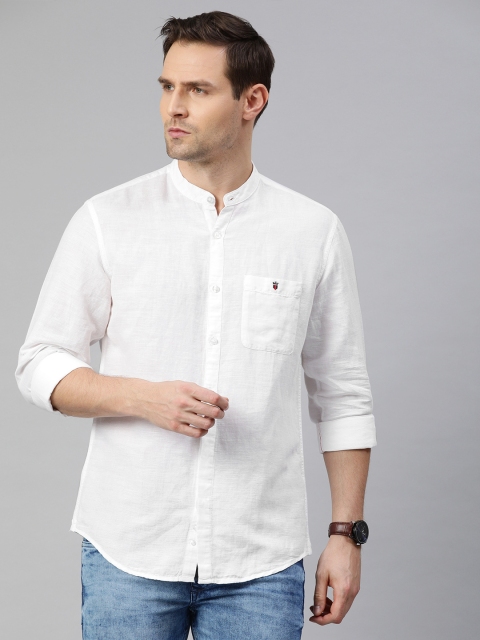 

Louis Philippe Jeans Men White Solid Slim Fit Casual Shirt