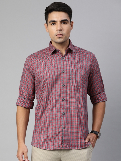 

Louis Philippe Sport Men Red & Grey Slim Fit Checked Casual Shirt