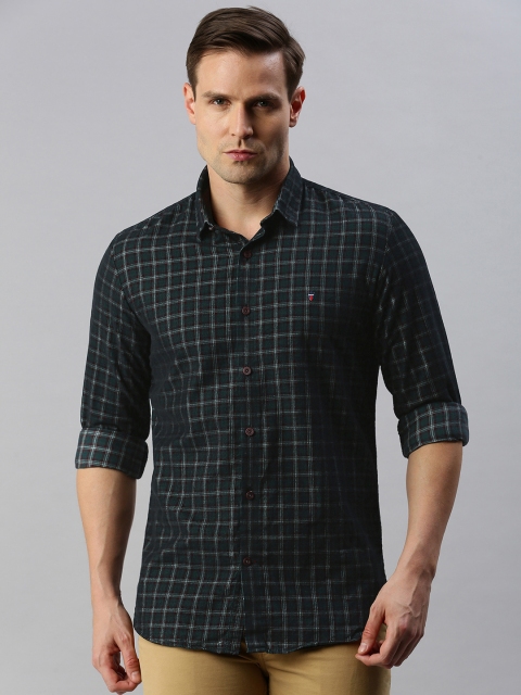 

Louis Philippe Sport Men Green & Maroon Slim Fit Checked Casual Shirt