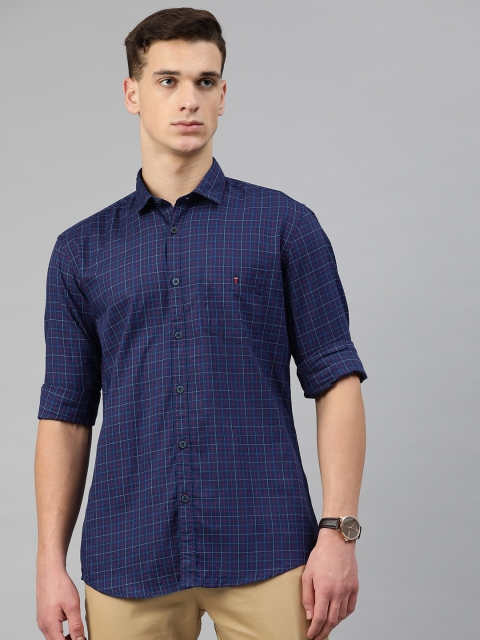 

Louis Philippe Sport Men Navy Blue & Red Slim Fit Checked Casual Shirt