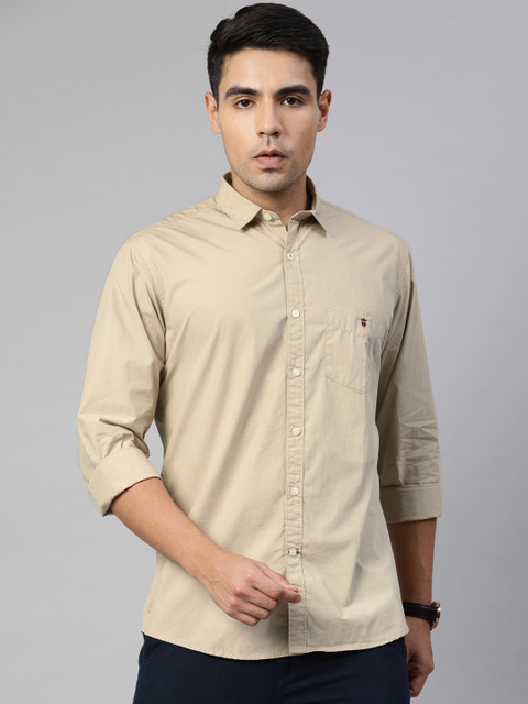 

Louis Philippe Sport Men Beige Slim Fit Solid Casual Shirt