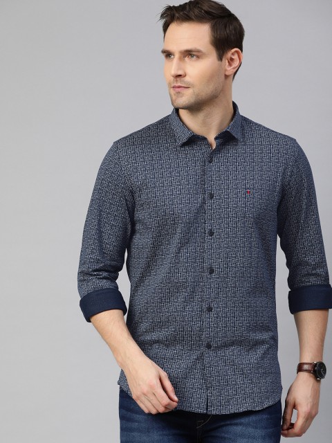

Louis Philippe Jeans Men Blue & White Abstract Print Slim Fit Casual Shirt